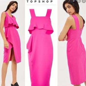 Hot pink pencil dress